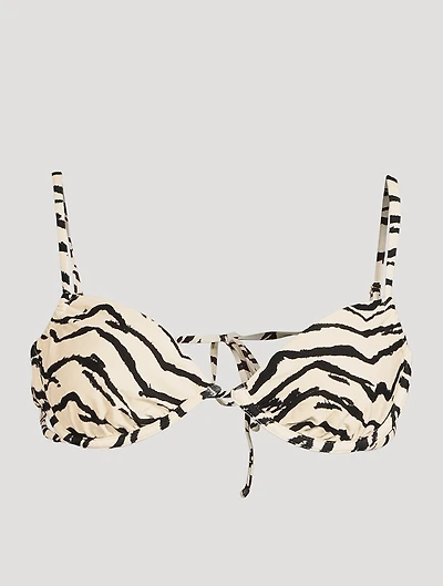 Ruched Underwire Bikini Top Animal Print