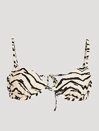 Ruched Underwire Bikini Top Animal Print