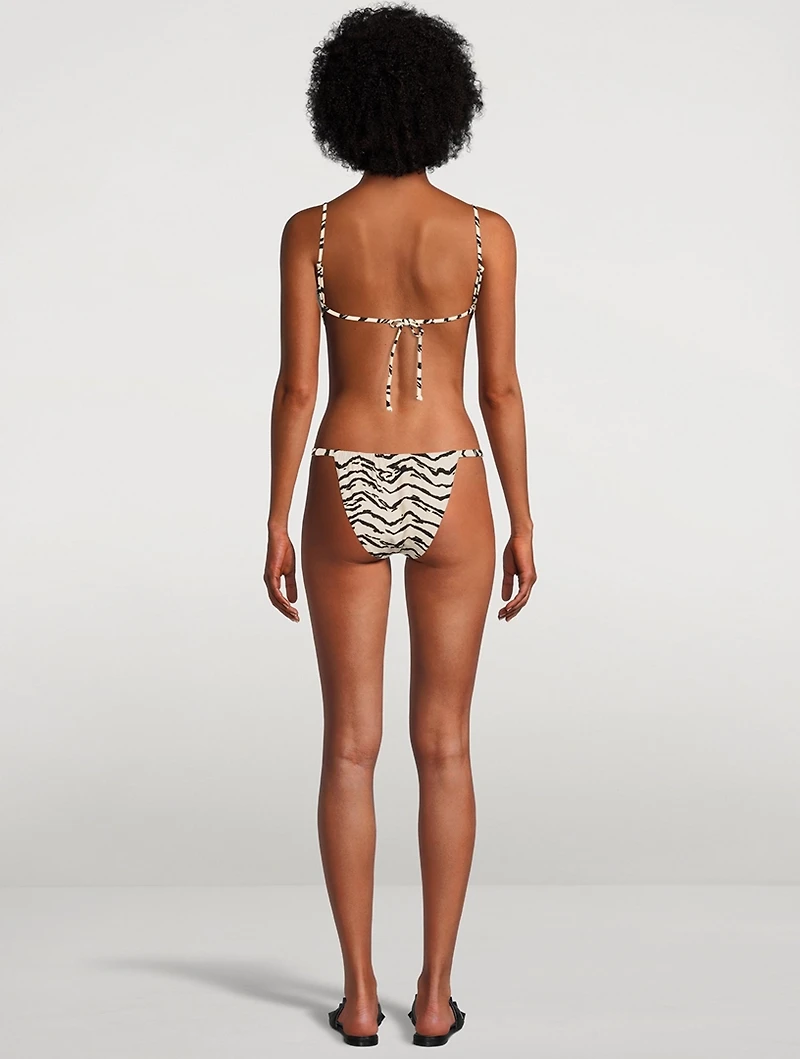Ruched Underwire Bikini Top Animal Print