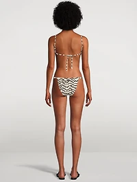 Ruched Underwire Bikini Top Animal Print