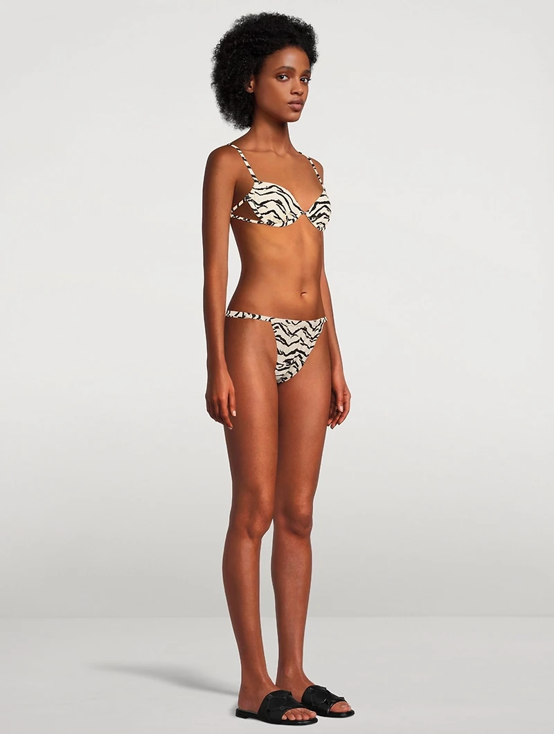 Ruched Underwire Bikini Top Animal Print
