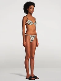 Ruched Underwire Bikini Top Animal Print