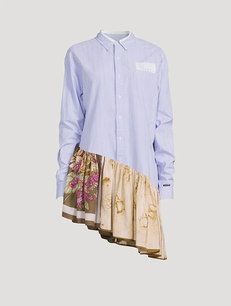 Shirt Dress With Scarf Trim