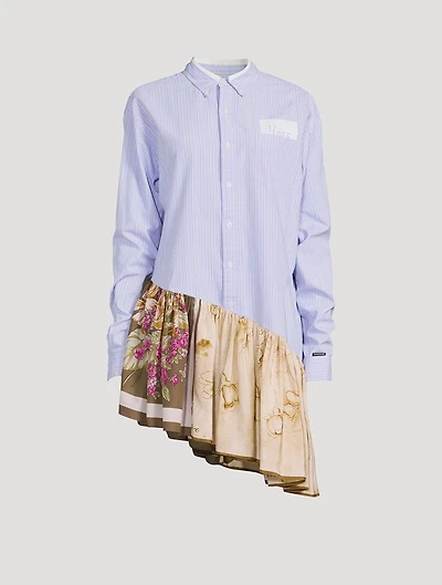 Shirt Dress With Scarf Trim