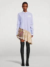 Shirt Dress With Scarf Trim