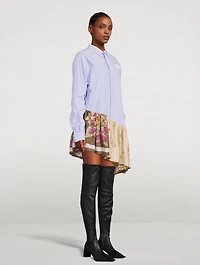 Shirt Dress With Scarf Trim