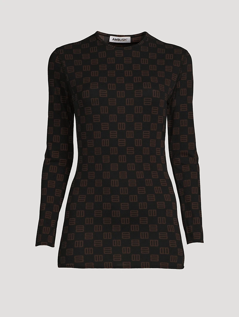 Long-Sleeve T-Shirt Monogram Print