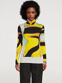 Printed Turtleneck