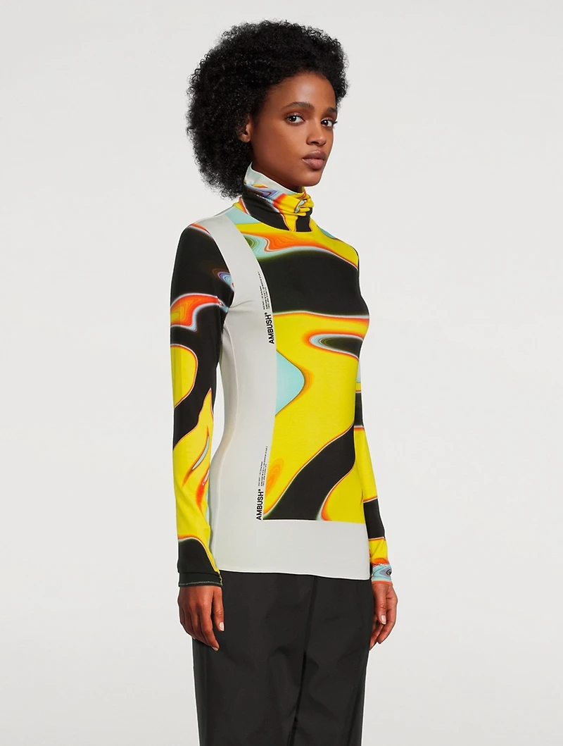 Printed Turtleneck