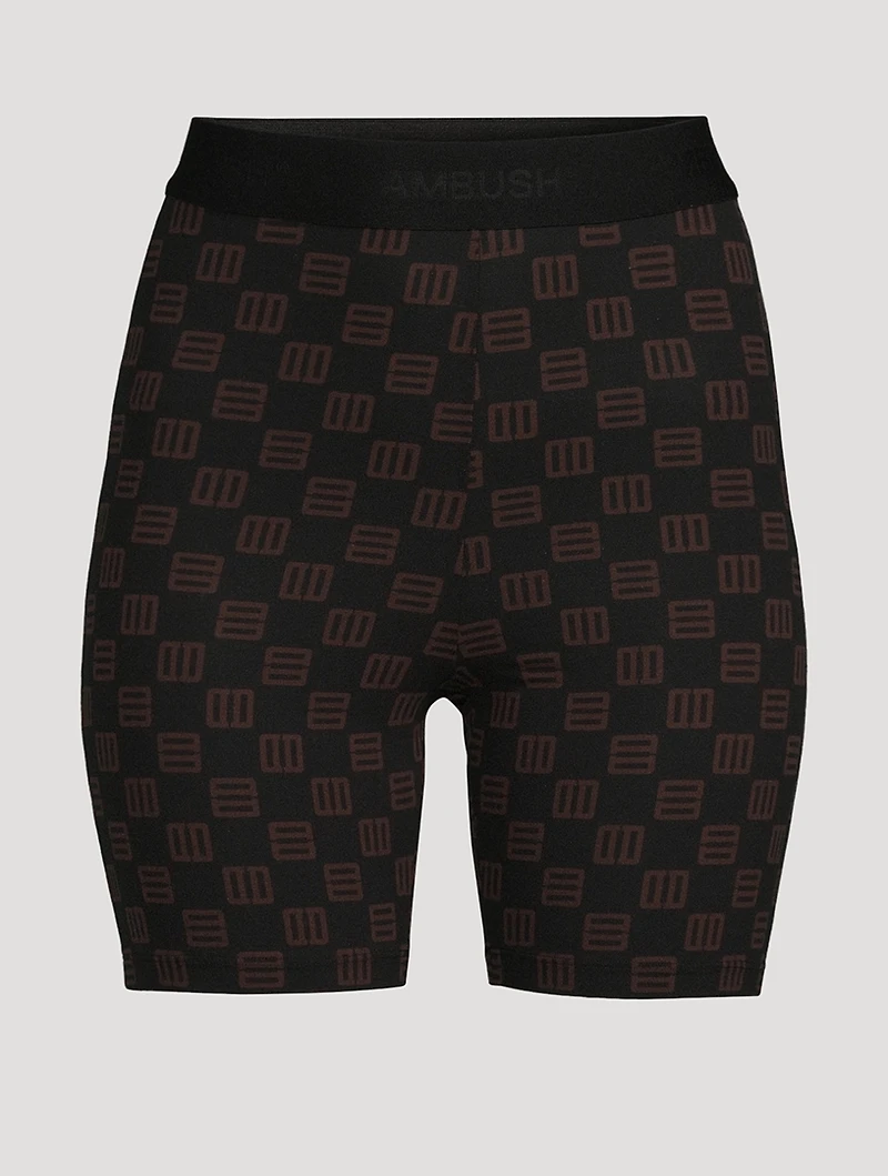 Bike Short Monogram Print