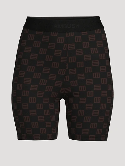 Bike Short Monogram Print