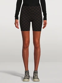 Bike Short Monogram Print