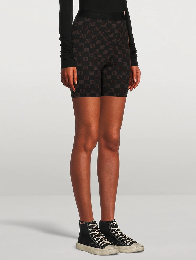 Bike Short Monogram Print