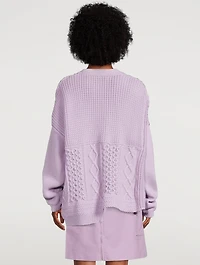Patchwork Knit Logo Cardigan