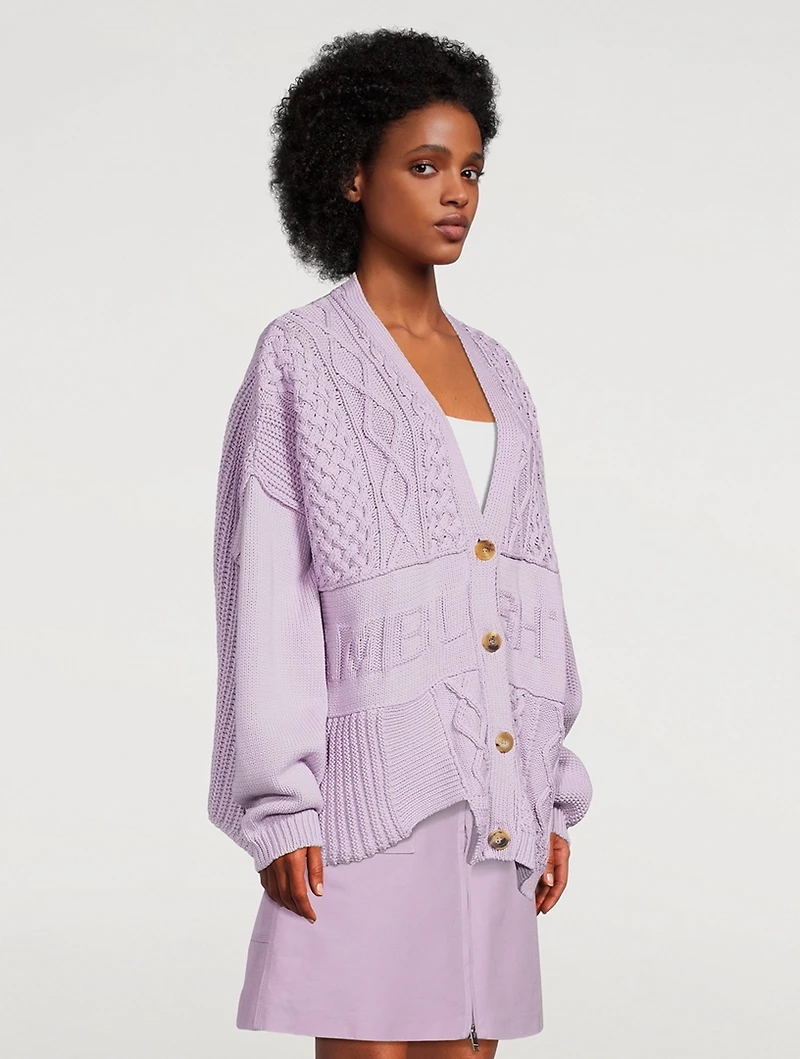 Patchwork Knit Logo Cardigan