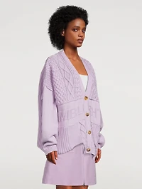 Patchwork Knit Logo Cardigan