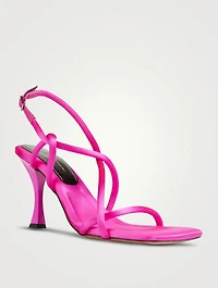 Square Satin Slingback Sandals