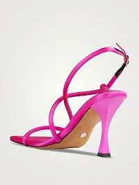 Square Satin Slingback Sandals