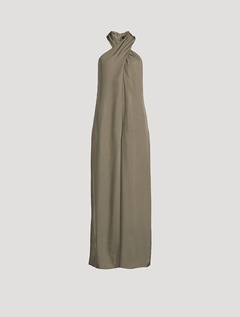 Twist-Front Halter Jumpsuit