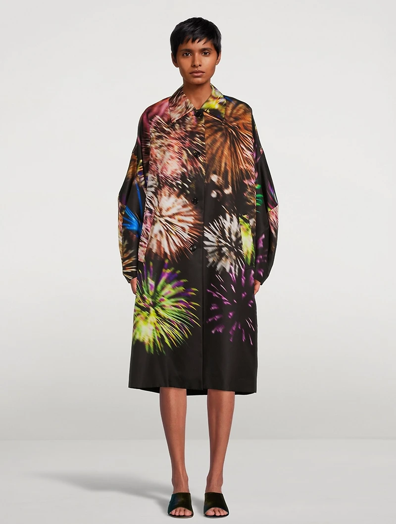 Romano Faille Coat Firework Print