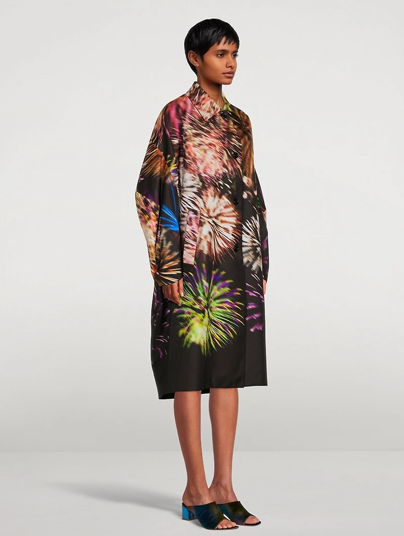 Romano Faille Coat Firework Print