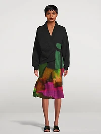 Saturn Printed Smocked Midi Skirt