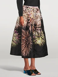 Soni Cotton Midi Skirt Firework Print