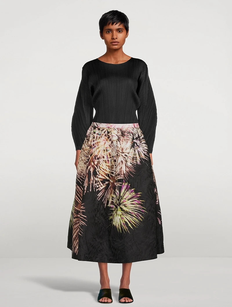 Soni Cotton Midi Skirt Firework Print