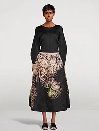 Soni Cotton Midi Skirt Firework Print