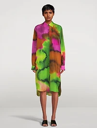 Dayley Printed Silk Shirt Dress