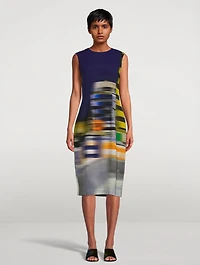 Delavina Printed Sleeveless Midi Dress