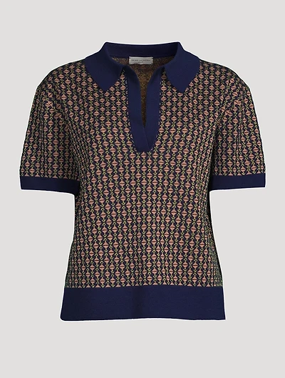 Jaimey Jacquard Polo Sweater