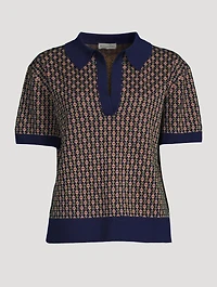 Jaimey Jacquard Polo Sweater