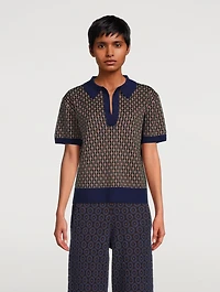 Jaimey Jacquard Polo Sweater