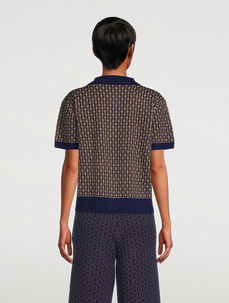 Jaimey Jacquard Polo Sweater
