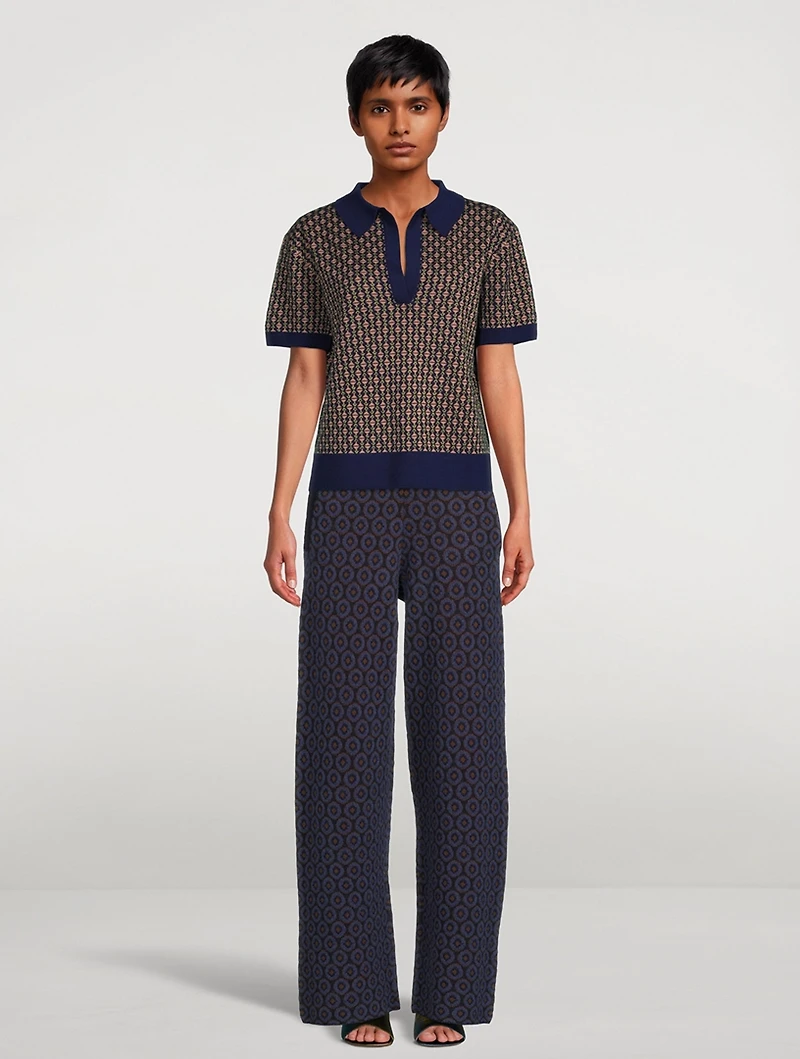 Jaimey Jacquard Polo Sweater