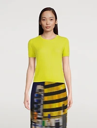 Jazzl Short-Sleeve Wool Sweater
