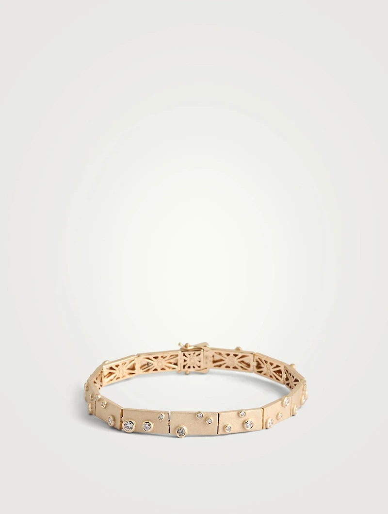 14K Gold Anniversary Bracelet With Diamonds