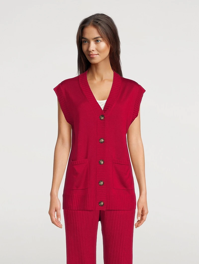 Silk Cashmere Button Up Vest