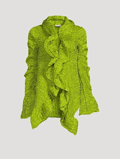 Vibe Smocked Ruffle Cardigan