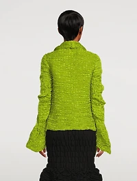 Vibe Smocked Ruffle Cardigan
