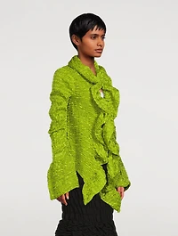 Vibe Smocked Ruffle Cardigan