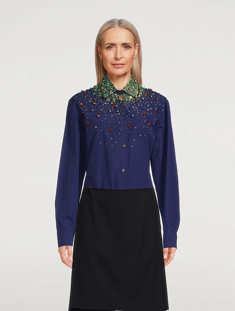 Clavelly Embellished Cotton Shirt