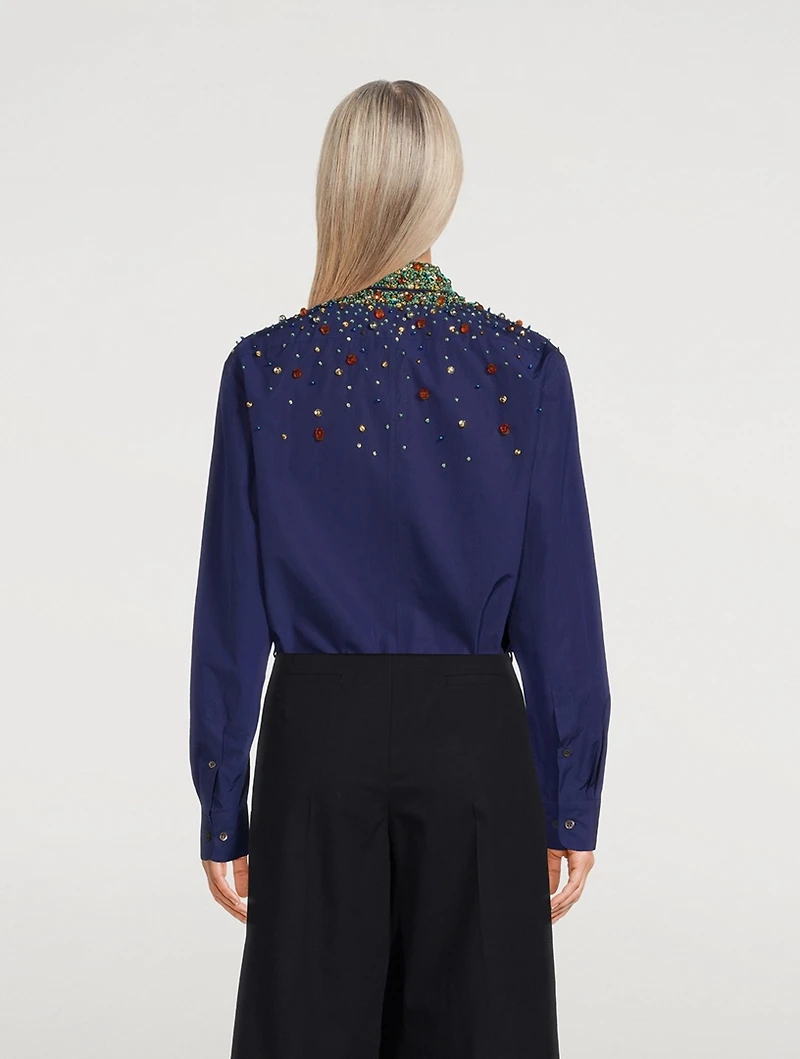 Clavelly Embellished Cotton Shirt