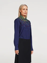 Clavelly Embellished Cotton Shirt