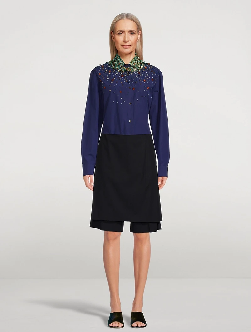 Clavelly Embellished Cotton Shirt