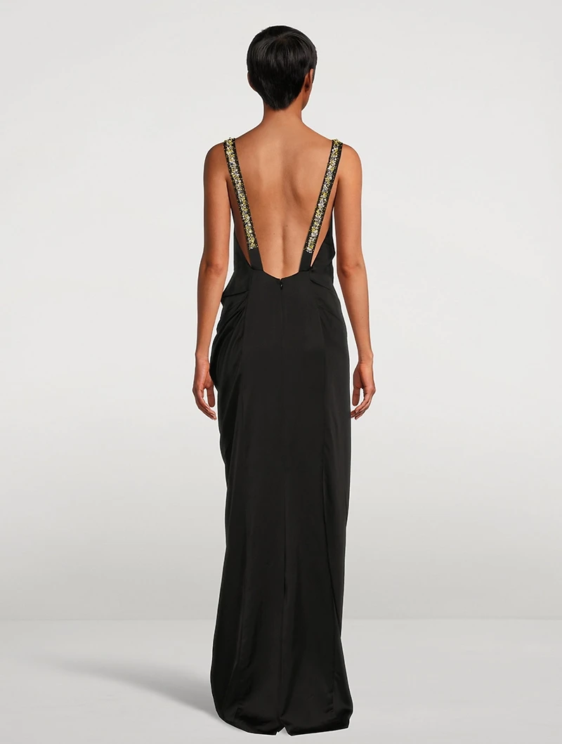 Damys Embellished Ruched Gown