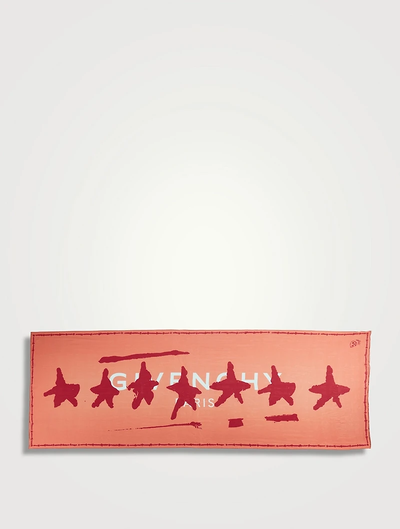 Silk Logo Scarf In Star Print