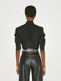 Gillian Puff-Sleeve Silk Blouse
