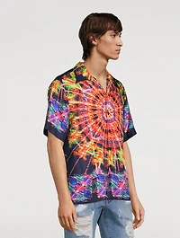 Silk Short-Sleeve Shirt Light Print